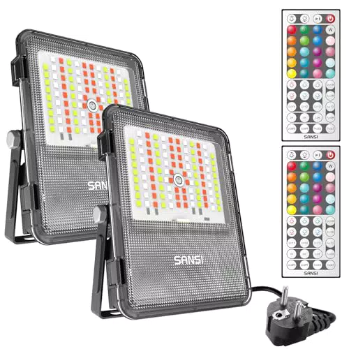 SANSI Faretto LED RGB da Esterno 20W con Telecomando e Funzione di Memoria