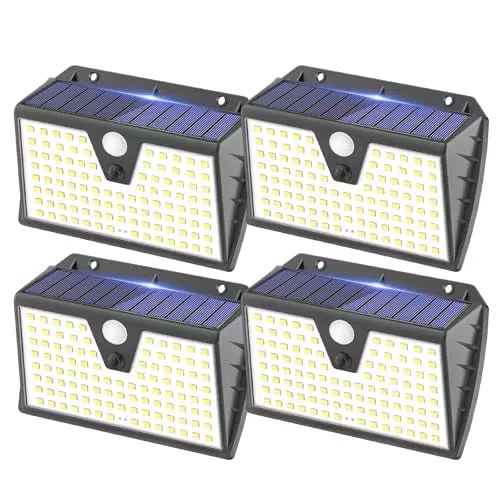 SEZAC Faretto Solare da Esterno con Sensore di Movimento e 3 Modalità di Luce