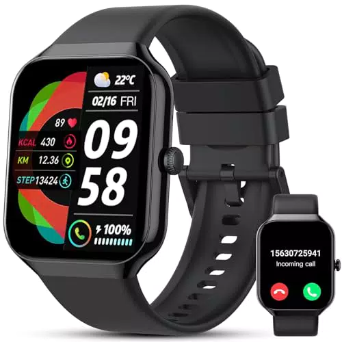 Smartwatch Fitness Tracker IP68 con Chiamate, Contapassi e Cardiofrequenzimetro