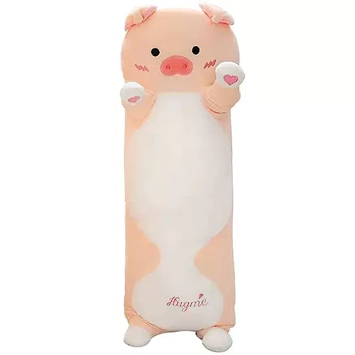 Snowolf Cuscino di Peluche Lungo a Forma di Maiale - Giocattolo Morbido da Abbracciare