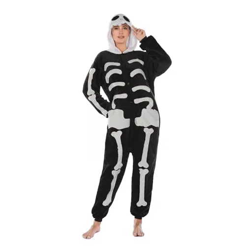 SPSHODOW Pigiama a Tutina Unisex per Adulti con Animali in Peluche e Cappuccio
