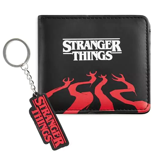 Stranger Things Portafoglio Donna con Porta Tessere e Portachiavi Gadget Regalo