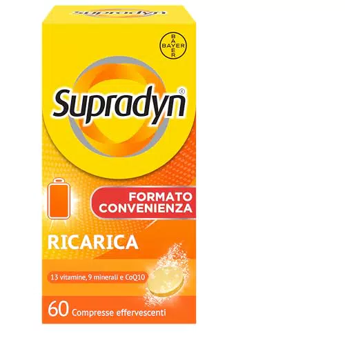 Supradyn Ricarica Multivitaminico Completo, Gusto Arancia 60 Compresse Effervescenti
