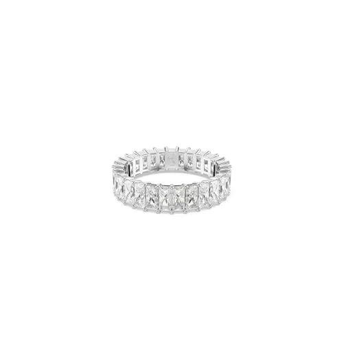 Swarovski Anello Matrix Placcato Rodio con Taglio Baguette