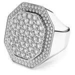 Swarovski Dextera Anello Cocktail con Pavé di Cristalli e Zirconia, Placcato Rodio