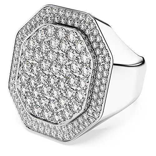 Swarovski Dextera Anello Cocktail con Pavé di Cristalli e Zirconia, Placcato Rodio