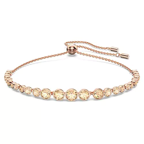 Swarovski Bracciale Emily con Cristalli e Chiusura Scorrevole Placcato Oro Rosa