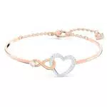 Swarovski Braccialetto rigido Hyperbola in metallo e zirconia bianca