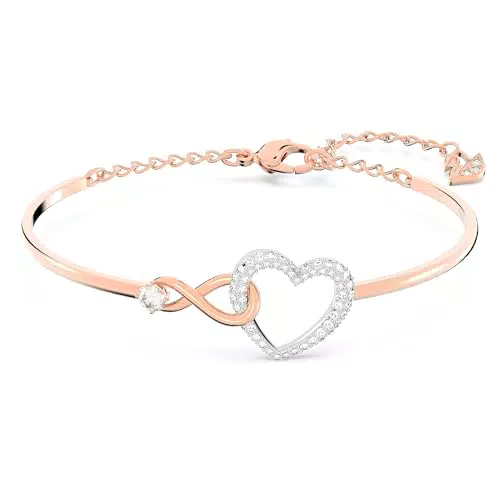 Swarovski Braccialetto rigido Hyperbola in metallo e zirconia bianca