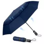 Tecknet Ombrello Pieghevole Antivento Automatico per Viaggio, Doppio Baldacchino
