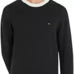 Tommy Hilfiger Maglione a Collo a C Struttura Chain Ridge.