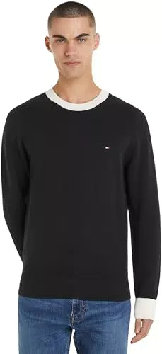 Tommy Hilfiger Maglione a Collo a C Struttura Chain Ridge.