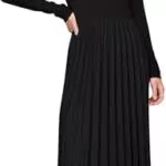 Tommy Hilfiger Abito Rib Mix Pleated Dress con Gonna a Pieghe