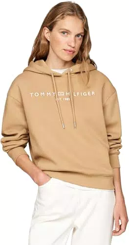 Tommy Hilfiger Felpa Donna con Cappuccio e Logo