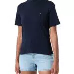 Tommy Hilfiger Slim Cody Crop Mock-NK Maglietta da Donna