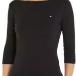 Tommy Hilfiger Maglietta Donna Maniche Lunghe Slim Scollo a Barca