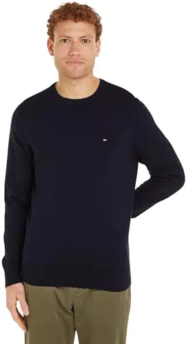 Tommy Hilfiger Pullover Essential Cotton Crew Neck Uomo in Cotone