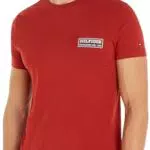 Tommy Hilfiger T-Shirt Uomo Maniche Corte con Stampa Badge Scollo Rotondo