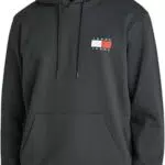 Tommy Jeans Felpa con Cappuccio Essential Flag Hood e Marsupio Uomo