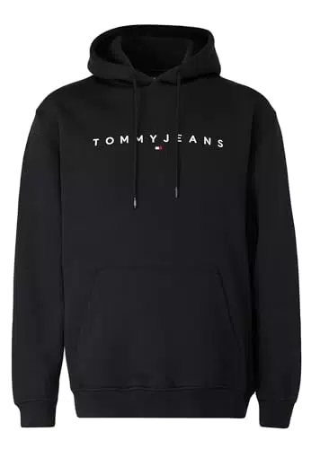 Tommy Jeans Felpa Uomo Linear Logo con Cappuccio