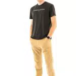 Tommy Jeans T-Shirt Uomo Maniche Corte Linear Logo in Cotone