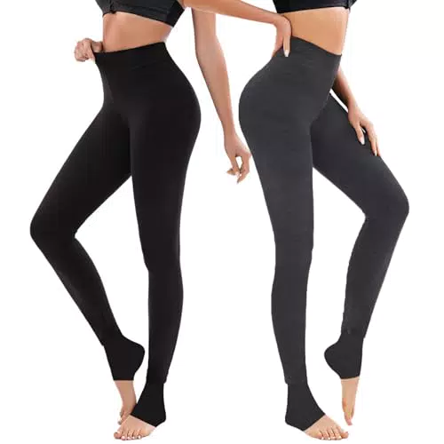 TOWINGO Leggings Invernali Termici Donna, Pantaloni a Vita Alta Fodera Felpata