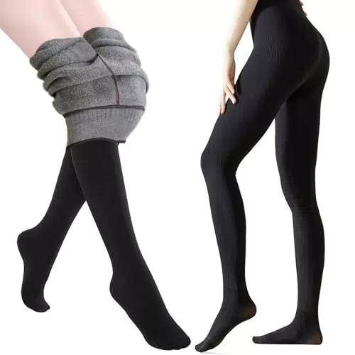 TOWINGO Leggings Invernali Termici Donna a Vita Alta con Fodera in Felpato