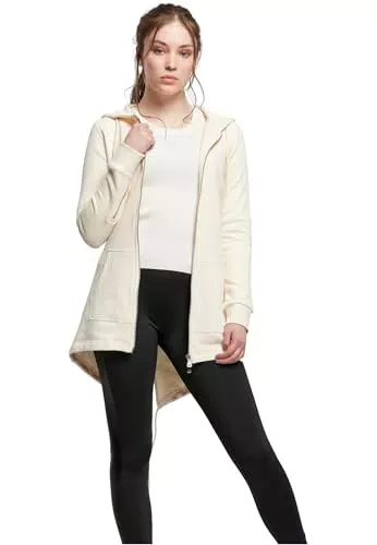 URBAN CLASSICS Felpa Lunga con Cappuccio da Donna, Cardigan Lungo con Zip a Coulisse