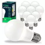 V-TAC Lampadine LED E27 8,5W A60 - 806 Lumen, Efficienza Energetica 3000K