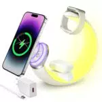 VAFOTON Caricatore Wireless 4 in 1, Stazione di Ricarica Induttiva 15W per iPhone e Apple Watch