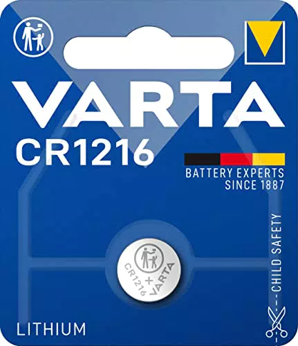 VARTA CR1216 - Batteria a Bottone Litio Piatta 3V, Diametro 12,5mm, Altezza 1,6mm