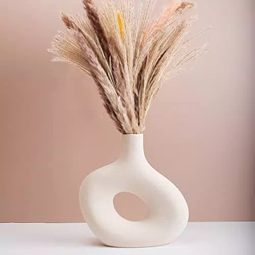 Vaso in ceramica per erba della pampa, stile nordico e minimalista