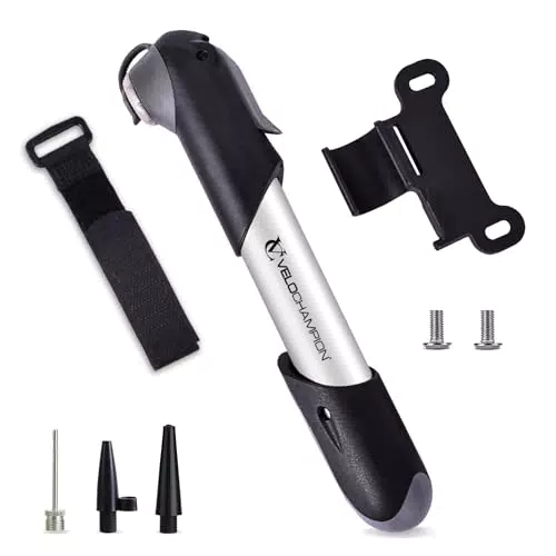 VeloChampion Mini Pompa Bici Portatile per Valvole Presta, Schrader e Dunlop