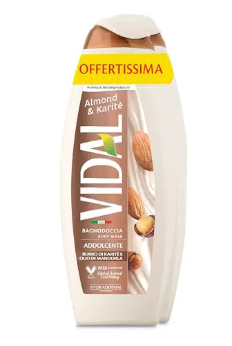 Vidal Bagnoschiuma Almond & Karité - Formula Addolcente con Olio di Mandorle