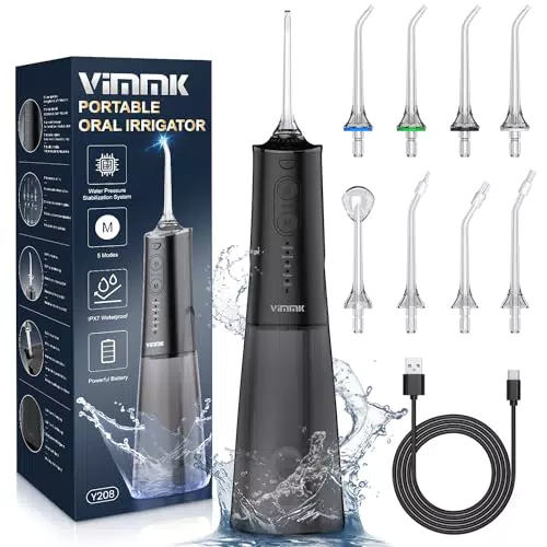 Vimmk Irrigatore Orale Senza Fili - Idropulsore Dentale Ricaricabile IPX7
