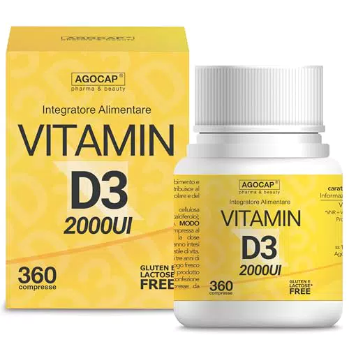 Vitamin D3 2000 UI - Alto Dosaggio per Ossa, Denti e Difese Immunitarie