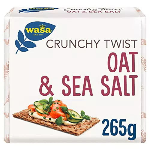 Wasa Crunchy Twist Oat & Sea Salt - Cracker Integrali Ricchi di Fibre