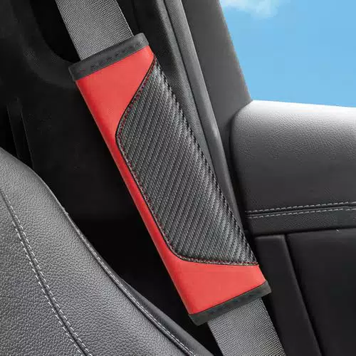 2 pezzi Copri cintura di sicurezza per auto, cuscinetti per cintura di sicurezza in fibra di carbonio Comodi copri cintura di sicurezza Copri cintura di sicurezza per auto