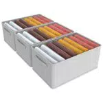 3 Pezzi Organizer Armadio Cassettiera per Jeans Organizer per cassetti impilabile e robusto Contenitori per armadio salvaspazio più spessi Scatole Portaoggetti con 8 Scomparti per Jeans