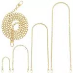 4 pezzi catena per borse in metallo catena tracolla oro tracolla tracolla tracolla per borse fai da te catena piatta cinghia di ricambio catena con anello a moschettone