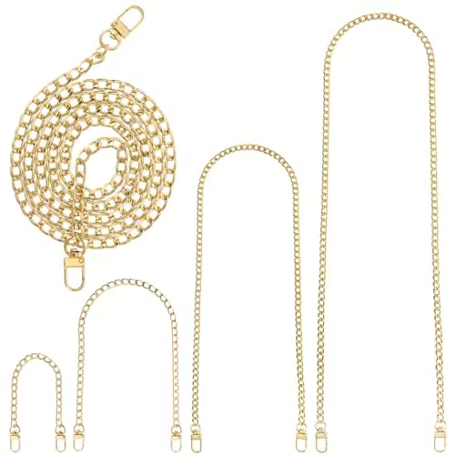 4 pezzi catena per borse in metallo catena tracolla oro tracolla tracolla tracolla per borse fai da te catena piatta cinghia di ricambio catena con anello a moschettone
