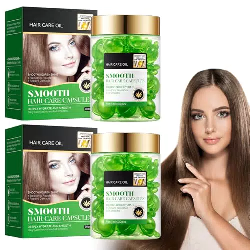 60 Pezzi Capsule Per La Cura Dei Capelli, Capsule di Olio per Capelli Danneggiati con Olio di Argan ed Estratto di Aloe Vera