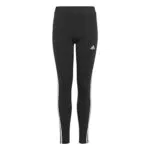 adidas Bambina Essentials 3-Stripes Cotton Tights, Black / White