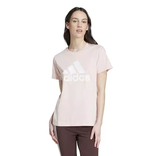 adidas Donna Essentials Logo Tee, Sandy Pink
