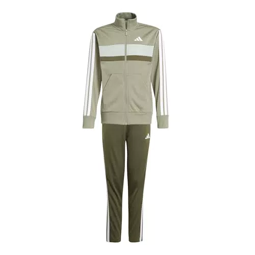 adidas Unisex - Bambini SEASONAL ESSENTIALS TIBERIO 3 STRIPES TRICOT TRACKSUIT