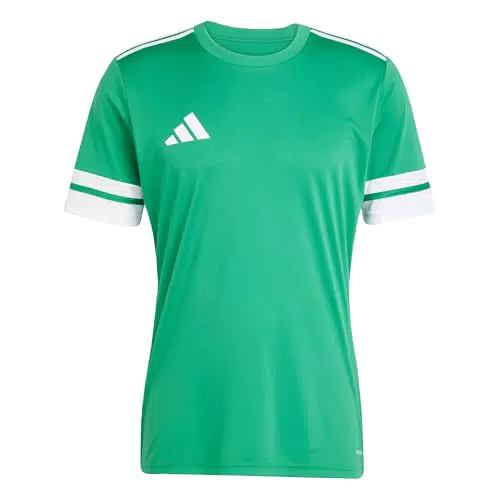 adidas Uomo SQUADRA25 Jersey Short Sleeve, Glory Grey/Team Navy Blue 2/Pure Ruby