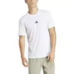 adidas Uomo Workout Logo Tee, White/Black