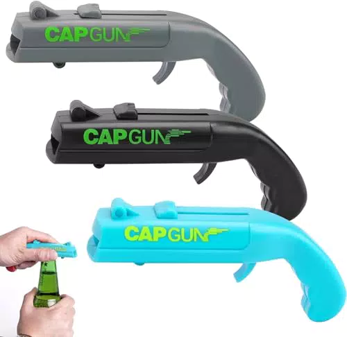 Aiqi Apribottiglie Pistola Sparatappi, 3 Pezzi Apribottiglie Birra