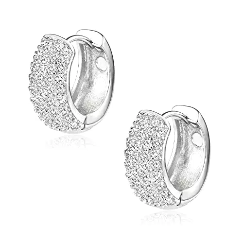 ALEXCRAFT Orecchini a Cerchio in Argento con Cz Piccoli Orecchini Huggie Per Donne E Ragazze Orecchini Uomo Cerchio