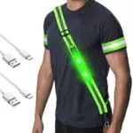 ALFFREUDE Cintura Riflettente a LED Bande Catarifrangenti Running Fascia Catarifrangente da Braccio Adatto per Passeggiate Notturne Luce Regolabile Corsa e Ciclismo
